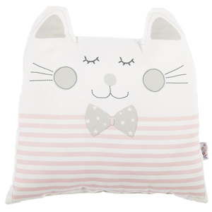 Różowa poduszka dziecięca z domieszką bawełny Apolena Pillow Toy Big Cat, 29x29 cm