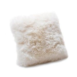 Biała poduszka z owczej skóry Native Natural Sheepskin, 45x45 cm
