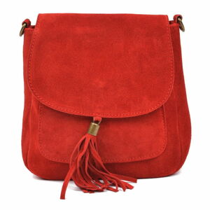 Czerwona skórzana torebka przez ramię Anna Luchini