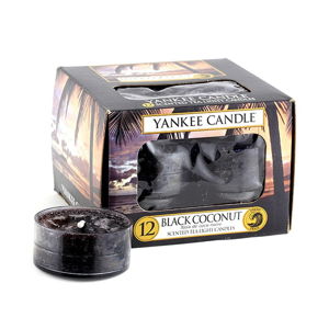 Zestaw 12 świeczek zapachowych Yankee Candle Czarny Kokos, 4 h