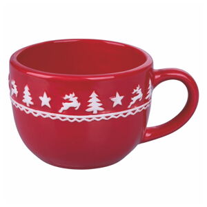 Czerwony ceramiczny kubek świąteczny 410 ml Xmas - Villa d'Este