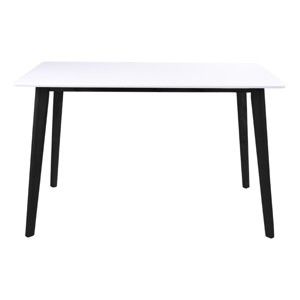 Stół z białym blatem i czarnymi nogami z drewna kauczukowca House Nordic Vojens, 120x70 cm