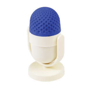 Niebiesko-biała gumka do gumowania z temperówką Rex London Microphone
