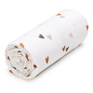 Biały ręcznik dziecięcy muślinowy 100x120 cm Love – T-TOMI