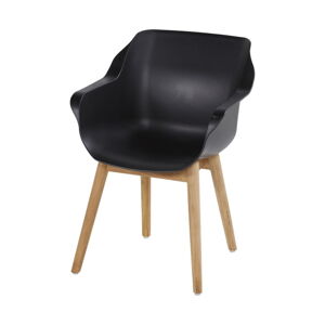 Czarne plastikowe krzesła ogrodowe zestaw 2 szt. Sophie Teak – Hartman