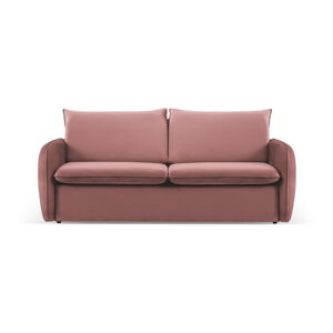 Różowa aksamitna rozkładana sofa 214 cm Vienna – Cosmopolitan Design