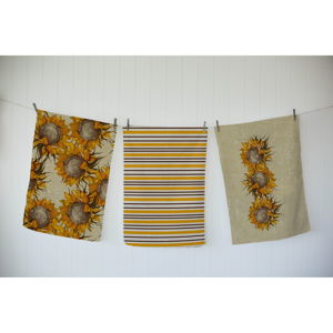 Komplet 3 ścierek Linen Couture Sunflower