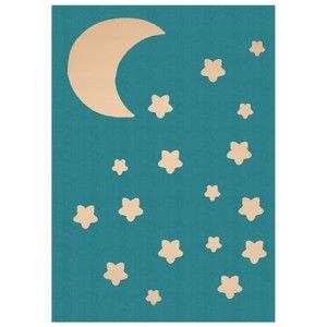 Turkusowy dywan dziecięcy Hanse Home Night Sky, 140x200 cm