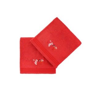 Zestaw 2 czerwonych ręczników kąpielowych Gifts, 70x140 cm