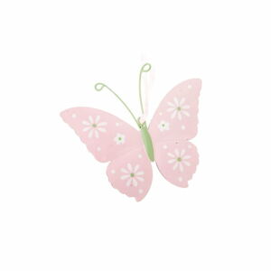 Zestaw 2 różowych metalowych wiszących dekoracji Dakls Butterfly