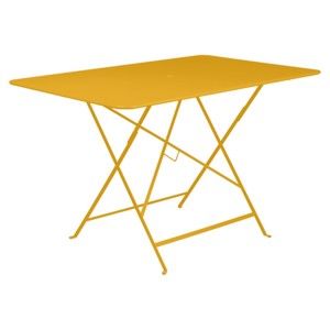 Żółty składany stolik ogrodowy Fermob Bistro, 117x77 cm