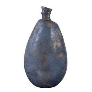 Niebieski wazon ze szkła z recyklingu z patyną Ego Dekor Simplicity, wys. 47 cm