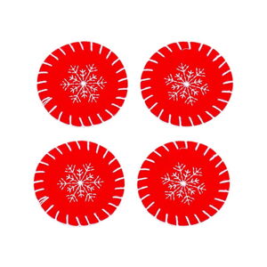 Czerwone podkładki ze świątecznym motywem zestaw 4 szt. – Casa Selección