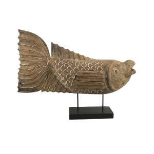 Figurka dekoracyjna z drewna tekowego Moycor Carved Fish