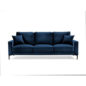 Granatowa aksamitna sofa Kooko Home Harmony, 220 cm