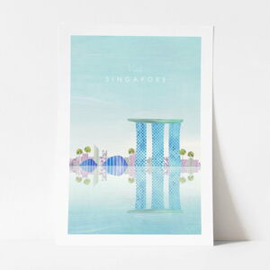 Plakat Travelposter Singapore, A3