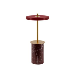 Czerwona marmurowa lampa stołowa LED ze ściemniaczem z metalowym kloszem (wysokość 25,5 cm) Asteria Move Mini – UMAGE