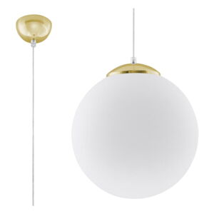Lampa wisząca w kolorze złota ze szklanym kloszem ø 30 cm Cezab – Nice Lamps