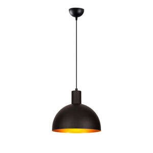 Czarna/w kolorze złota lampa wisząca z metalowym kloszem ø 30 cm Sivani – Opviq lights