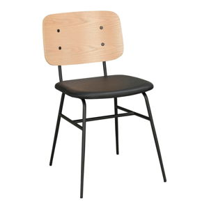 Jasnobrązowe krzesło z czarnym siedziskiem Rowico Brent