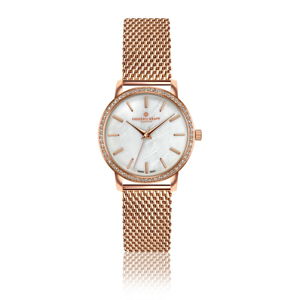 Zegarek damski z paskiem ze stali nierdzewnej w kolorze różowego złota Frederic Graff Pearldessa