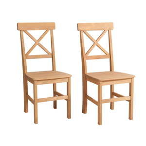 Zestaw 2 krzeseł z drewna sosnowego Støraa Nicoline