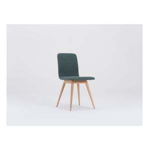 Zielone krzesło do jadalni z dębową konstrukcją Gazzda Ena