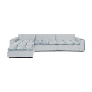 Niebieskoszara lewostronna 3-osobowa sofa narożna Vivonita Cloud Blue Grey