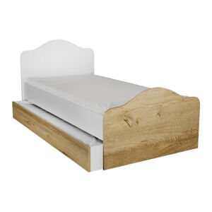 Białe/naturalne łóżko ze schowkiem 90x190 cm Kanguru – Kalune Design