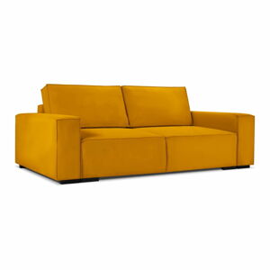 Żółta sztruksowa rozkładana sofa Mazzini Sofas Azalea