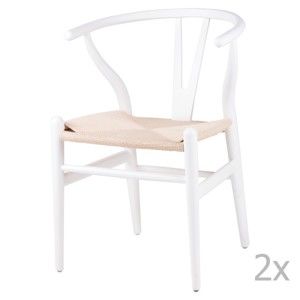Zestaw 2 białych krzeseł drewnianych sømcasa Ada