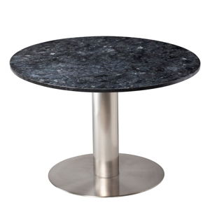Czarny granitowy stół z konstrukcją w kolorze srebra RGE Pepo, ⌀ 105 cm