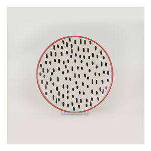 Zestaw 6 ceramicznych deserowych talerzy My Ceramic Brush Dots, 20 cm