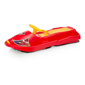Czerwony bobslej z kierownicą Gizmo Snow Formule