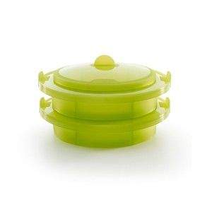 Zielone silikonowe naczynie do gotowania na parze Lékué Steamer, ⌀ 22 cm