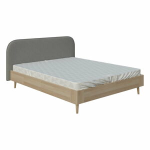 Szare łóżko dwuosobowe DlaSpania Arianna, 160x200 cm