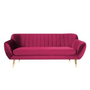 Różowa aksamitna sofa Mazzini Sofas Benito,188 cm