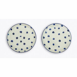 Zestaw 2 ceramicznych talerzy Madre Selva Blue Dots, ø 25 cm