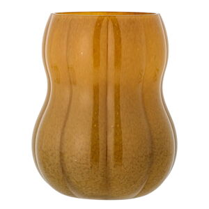 Brązowy szklany ręcznie wykonany wazon (wysokość 20 cm) Pumpkin – Bloomingville