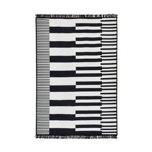 Czarno-biały dywan dwustronny Cihan Bilisim Tekstil Klotho, 80x150 cm