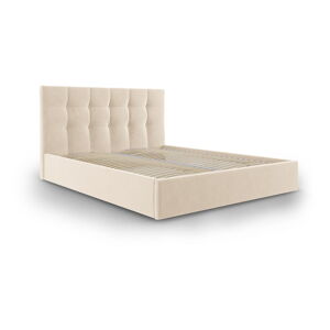 Beżowe łóżko dwuosobowe Mazzini Beds Nerin, 140x200 cm