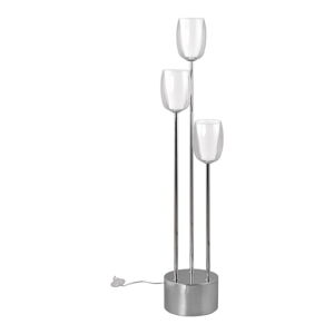 Lampa stojąca w kolorze srebra ze szklanym kloszem (wys. 140 cm) Barret – Trio Select