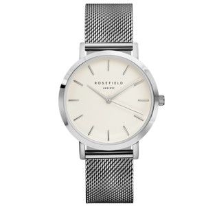 Biało-srebrny zegarek damski Rosefield The Mercer