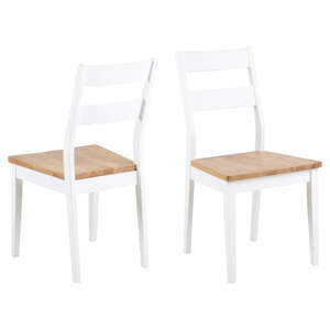 Brązowo-białe krzesło do jadalni z drewna dębowego i kauczukowca Actona Derri
