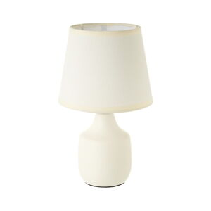 Biało-kremowa ceramiczna lampa stołowa z tekstylnym kloszem (wys. 24 cm) – Casa Selección