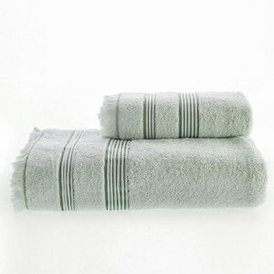 Zielony ręcznik z dodatkiembambusu Marie Lou, 90x50 cm