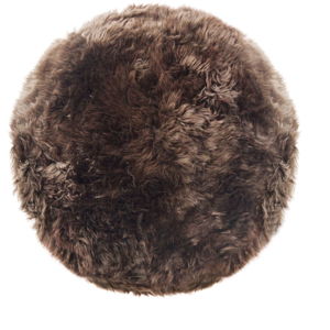 Szarobrązowy dywan okrągły z owczej skóry Royal Dream Zealand, ⌀ 70 cm
