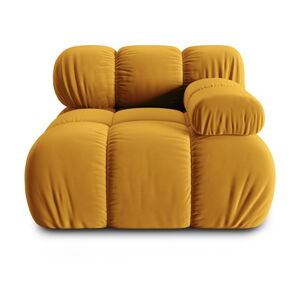 Żółty aksamitny moduł sofy (prawostronny) Bellis – Micadoni Home