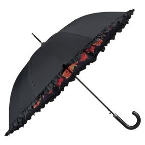 Czarny parasol z podwójną warstwą Von Lilienfeld Bouquet of Roses Double Layer, ø 100 cm