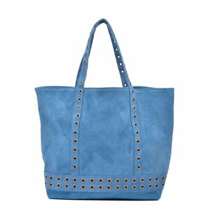 Niebieska torebka skórzana Luisa Vannini, 33x50 cm